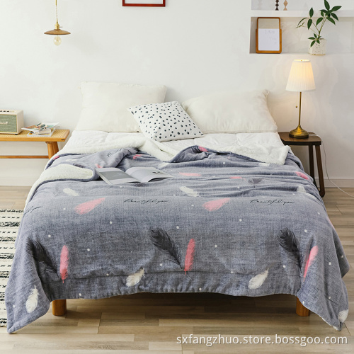2021 New arrival adult winter sherpa throw quilt blanket